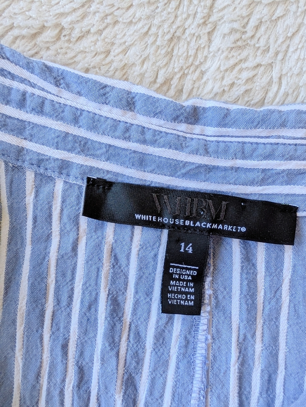 WHBM Striped Off Center From Buttons Midi Dress - Picture 4 of 4